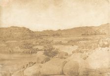 Vue prise à la première Cataracte (Rive droite), 1849-50. Creator: Maxime du Camp