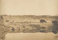 Vue prise au Nord de Philae - Village de Kounoço, 1849-50. Creator: Maxime du Camp