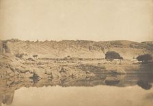 Vue prise au Nord de Philae - Village de Kounoço, 1849-50. Creator: Maxime du Camp