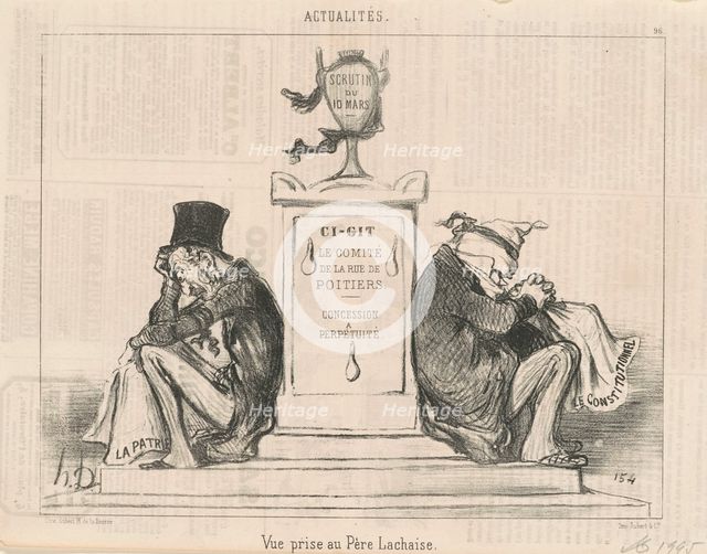 Vue prise au Père Lachaise, 19th century. Creator: Honore Daumier.