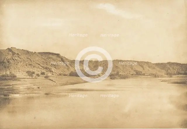 Vue prise au Sud-Est de Philae - Village d'El-Bâb, 1849-50. Creator: Maxime du Camp.