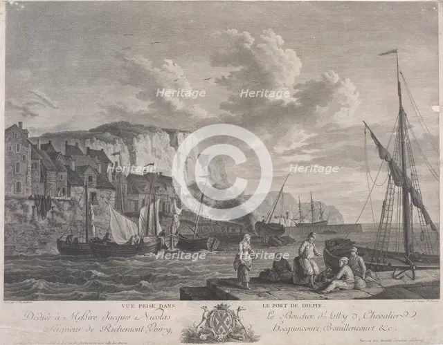 Vue prise dans le port de Dieppe (View of the port of Dieppe), c.1771. Creator: Marie-Jeanne Ozanne.