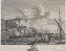 Vue prise dans le port de Dieppe (View of the port of Dieppe), c.1771. Creator: Jeanne Francoise Ozanne