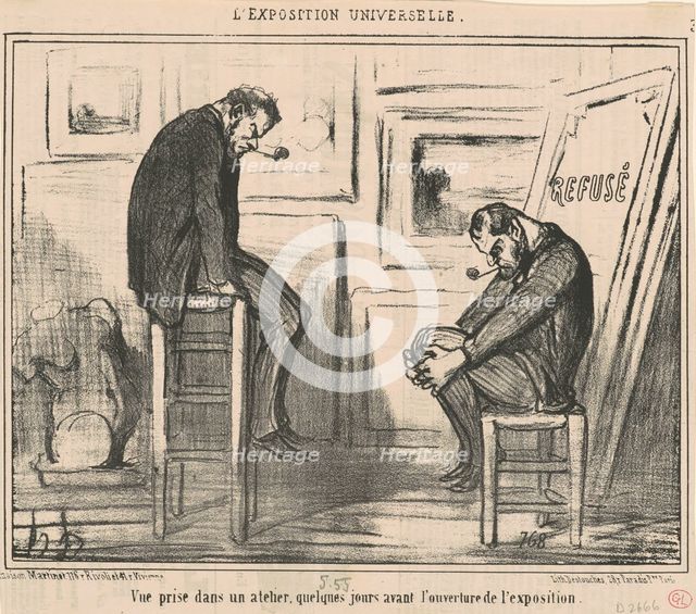 Vue prise dans un atelier ..., 19th century. Creator: Honore Daumier.