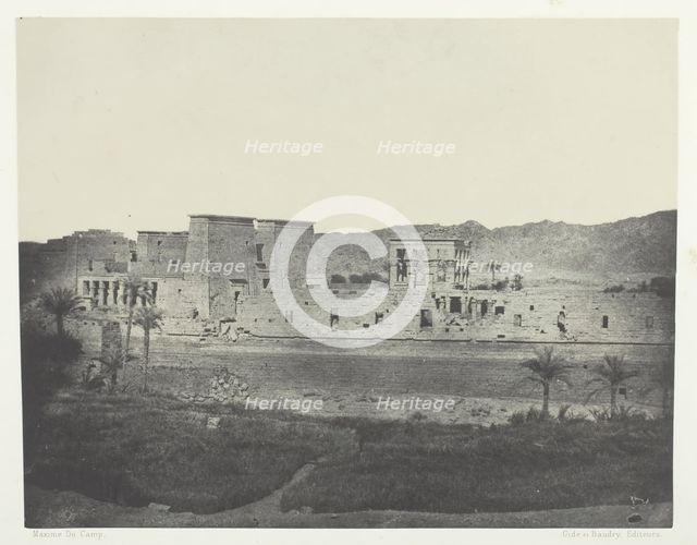 Vue Prise de l'île de Beghé, à l'Ouest, Philoe; Nubie, 1849/51, printed 1852. Creator: Maxime du Camp.