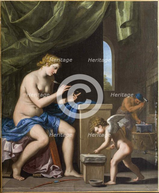 Vulcan forging the arrows for Cupid, c. 1645. Creator: Stella, Jacques (1596-1657).