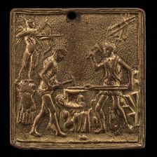 Vulcan Forging the Arrows of Cupid, late 15th - early 16th century. Creator: Pseudo Melioli