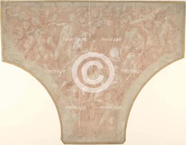 Vulcan Forging the Darts of Cupid, 1552-56. Creator: Francesco Primaticcio.