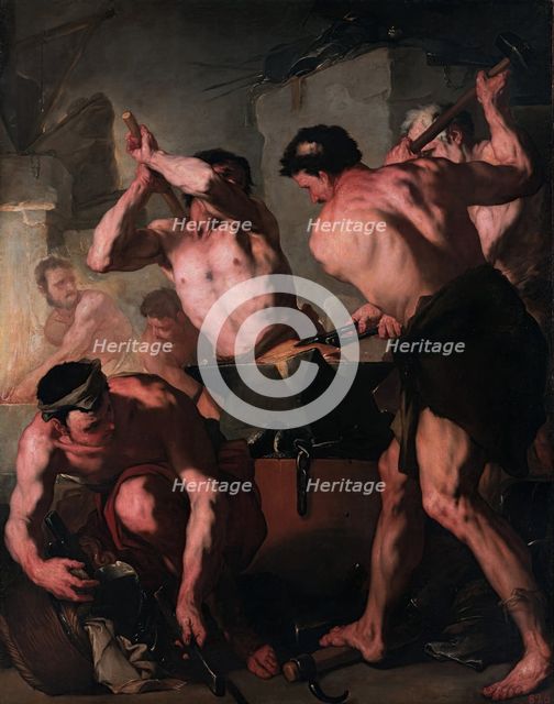 Vulcan's Forge, 1660. Creator: Luca Giordano.