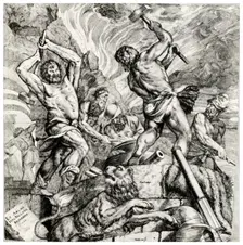 Vulcan's Forge 16th century, (1937). Artist: Cornelis Cort