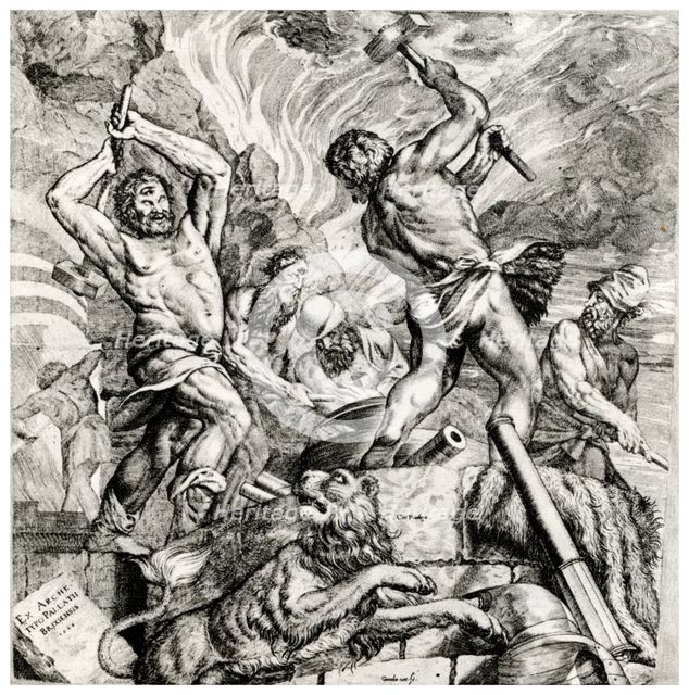 'Vulcan's Forge', 16th century, (1937). Artist: Cornelis Cort