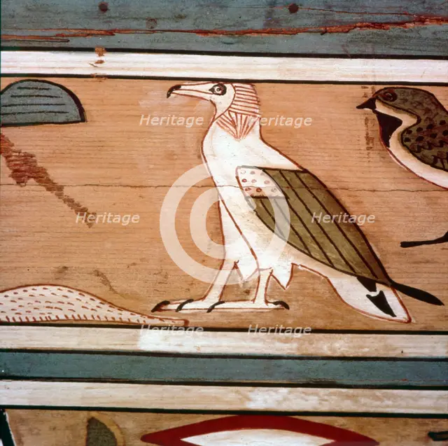 Vulture on the inner wall of coffin of steward, Seni from El Bersha, Egypt, c2000 BC. Artist: Unknown.