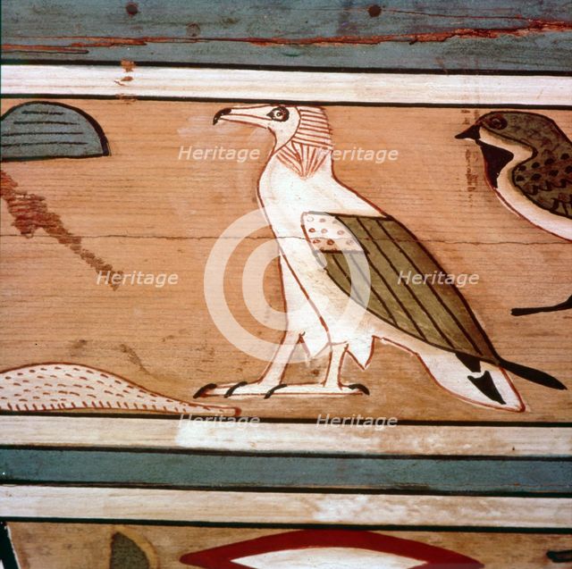 Vulture on the inner wall of coffin of steward, Seni from El Bersha, Egypt, c2000 BC. Artist: Unknown.