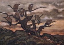 Vultures on a Tree, 1810-75. Creator: Antoine-Louis Barye