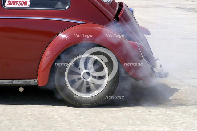 VW Beetle Burning out. Artist: Unknown.