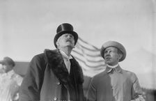 W. Wellman with unidentified gentleman at aviation meet, 1910. Creator: Bain News Service