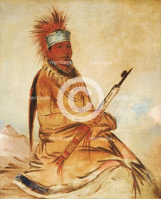 W'y-ee-yogh, Man of Sense, a Brave, 1832. Creator: George Catlin.