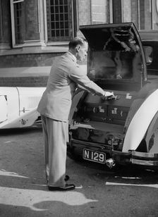 W Arnold with his Bentley at the Southport Rally, 1928. Artist: Bill Brunell