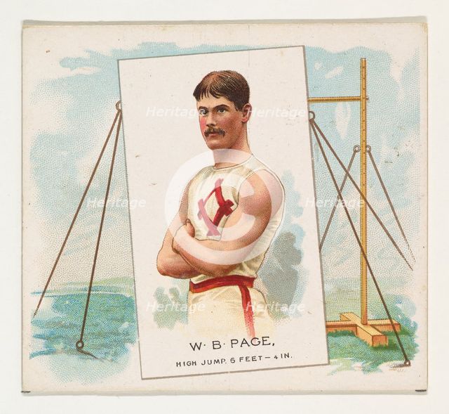 W.B. Page, High Jump, from World's Champions, Second Series (N43) for Allen & Ginter Cigar..., 1888. Creator: Allen & Ginter.