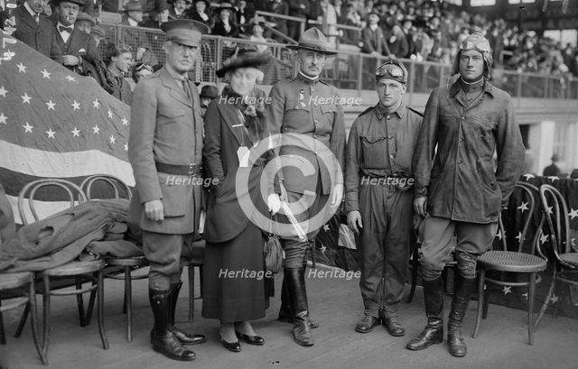 W. Camp, Mrs. C. Van Rensselaer, Col. F.M. Davis, Lt. R. Breeze, Sgt. Coombs, 1918. Creator: Bain News Service.