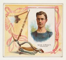 W.E. Crist, Tricyclist, from World's Champions, Second Series (N43) for Allen & Ginter Cig..., 1888. Creator: Allen & Ginter