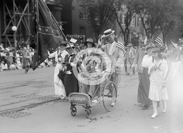 W.E. Payne, Confederate Reunion; in Wheel Chair, 1917. Creator: Harris & Ewing.