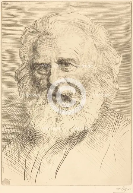 W.H. Longfellow, 1st plate. Creator: Alphonse Legros.