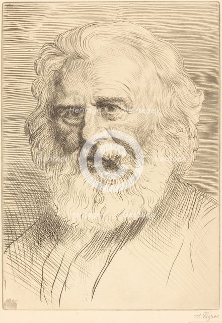 W.H. Longfellow, 1st plate. Creator: Alphonse Legros.