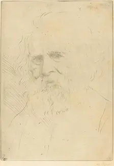 W.H. Longfellow, 1st plate. Creator: Alphonse Legros