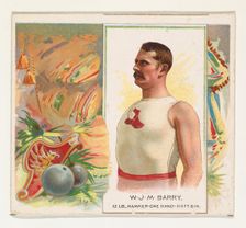 W.J.M. Barry, Hammer Throw, from World's Champions, Second Series (N43) for Allen & Ginter..., 1888. Creator: Allen & Ginter