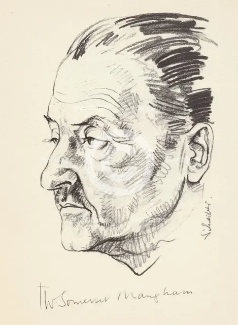 W Somerset Maugham, British author, (c1930s?) Artist: Unknown