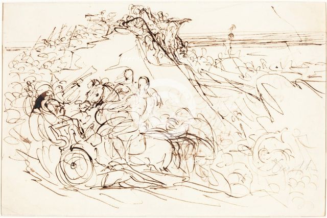 Xenophon and the Greeks Sighting the Sea [recto]. Creator: Benjamin Robert Haydon.