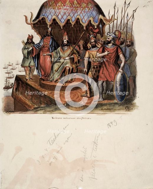 Xerxes inspects his fleet, 1849. Creator: Karl Anders Ekman.