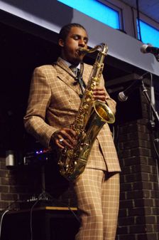 Xhosa Cole Trio, Splash Point Jazz Club, Fishermen’s Club, Eastbourne, East Sussex, 26 Apr 2023. Creator: Brian O'Connor
