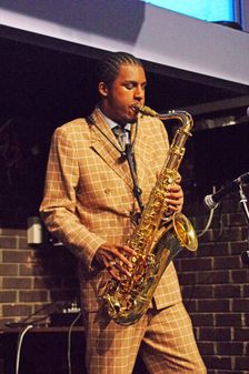 Xhosa Cole Trio, Splash Point Jazz Club, Fishermen’s Club, Eastbourne, East Sussex, 26 Apr 2023. Creator: Brian O'Connor