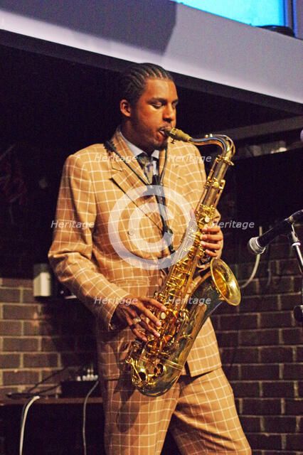 Xhosa Cole Trio, Splash Point Jazz Club, Fishermen’s Club, Eastbourne, East Sussex, 26 Apr 2023. Creator: Brian O'Connor.