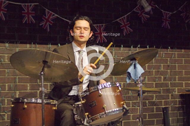 Xhosa Cole Trio, Splash Point Jazz Club, Fishermen’s Club, Eastbourne, East Sussex, 26 Apr 2023. Creator: Brian O'Connor.