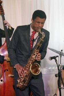 Xhosa Cole, Xhosa Cole Quartet, Watermill Jazz Club, Dorking, Surrey, 21 Jan 2020. Creator: Brian O'Connor