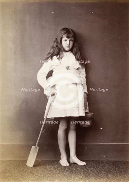 "Xie" Kitchin with Bucket and Spade, Taken in 1873. Creator: Lewis Carroll.