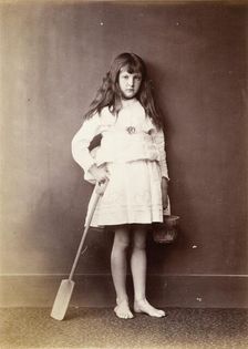 "Xie" Kitchin with Bucket and Spade, Taken in 1873. Creator: Lewis Carroll