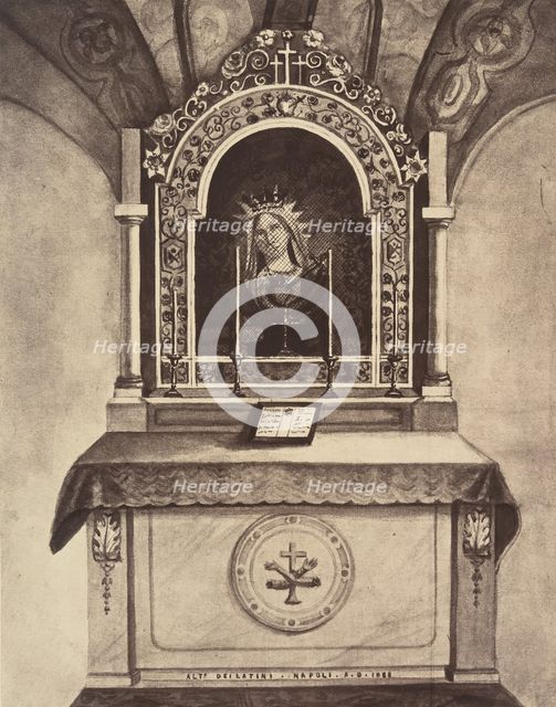 XIIIe Station. Jésus est remis entre les mains de sa mère. Cet autel est construi..., 1860 or later. Creators: Louis de Clercq, H Jannin.