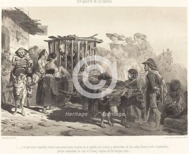 ...y vio que à sus espaldas venian hasta seis ó siete hombres..., c. 1855. Creator: Célestin Nanteuil.