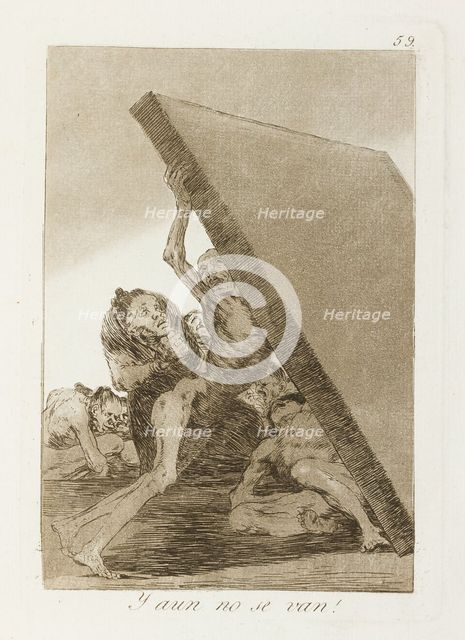 Y aun no se van!; Los Caprichos, pl.59, 1799. Creator: Francisco Goya.