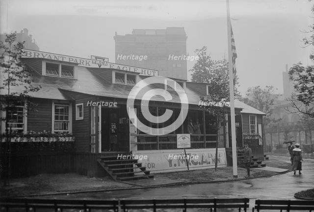 Y.M.C.A. hut, Bryant Park, 1918. Creator: Bain News Service.
