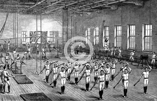 YMCA gymnasium, Longacre, London, c1888. Artist: Unknown
