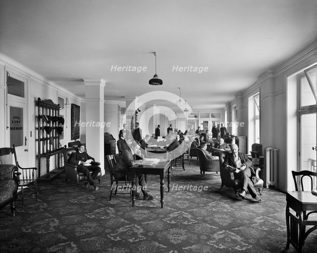 YMCA reading room, Exeter Hall, Strand, London, 1907. Artist: Henry Bedford Lemere.