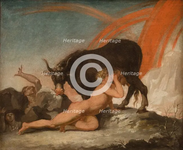 Ymir Suckling the Cow Audhumla;Ymer Sucking the Cow odhumbla, 1775-1778. Creator: Nicolai Abraham Abildgaard.