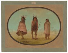 Yntah Medicine Man, a Warrior, and a Woman, 1855/1869. Creator: George Catlin