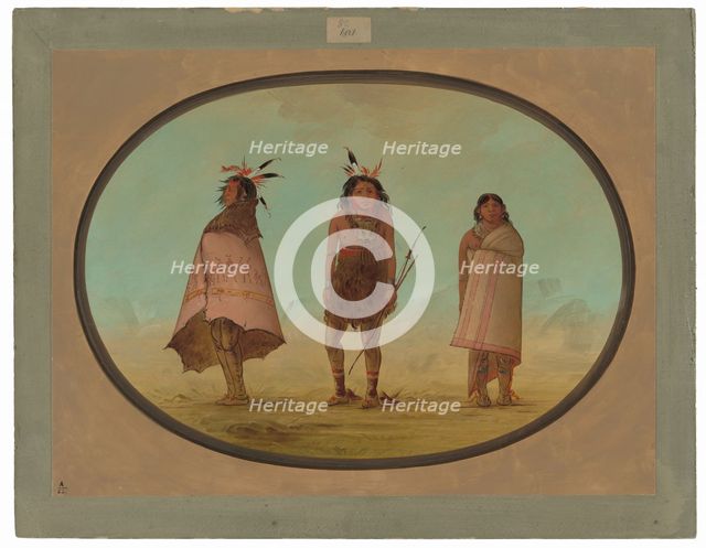 Yntah Medicine Man, a Warrior, and a Woman, 1855/1869. Creator: George Catlin.