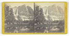 Yo-Semite Fall, (2634 feet high) from near Sentinel House, P. T. Barnum and Party, 1870. Creator: John P. Soule